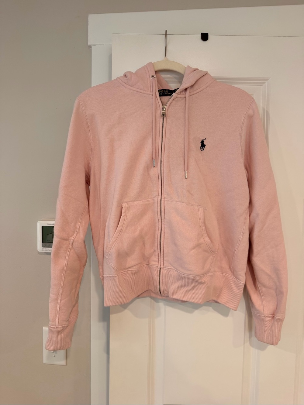 Polo by Ralph Lauren Light Pink Zip-Up Hoodie Sweater